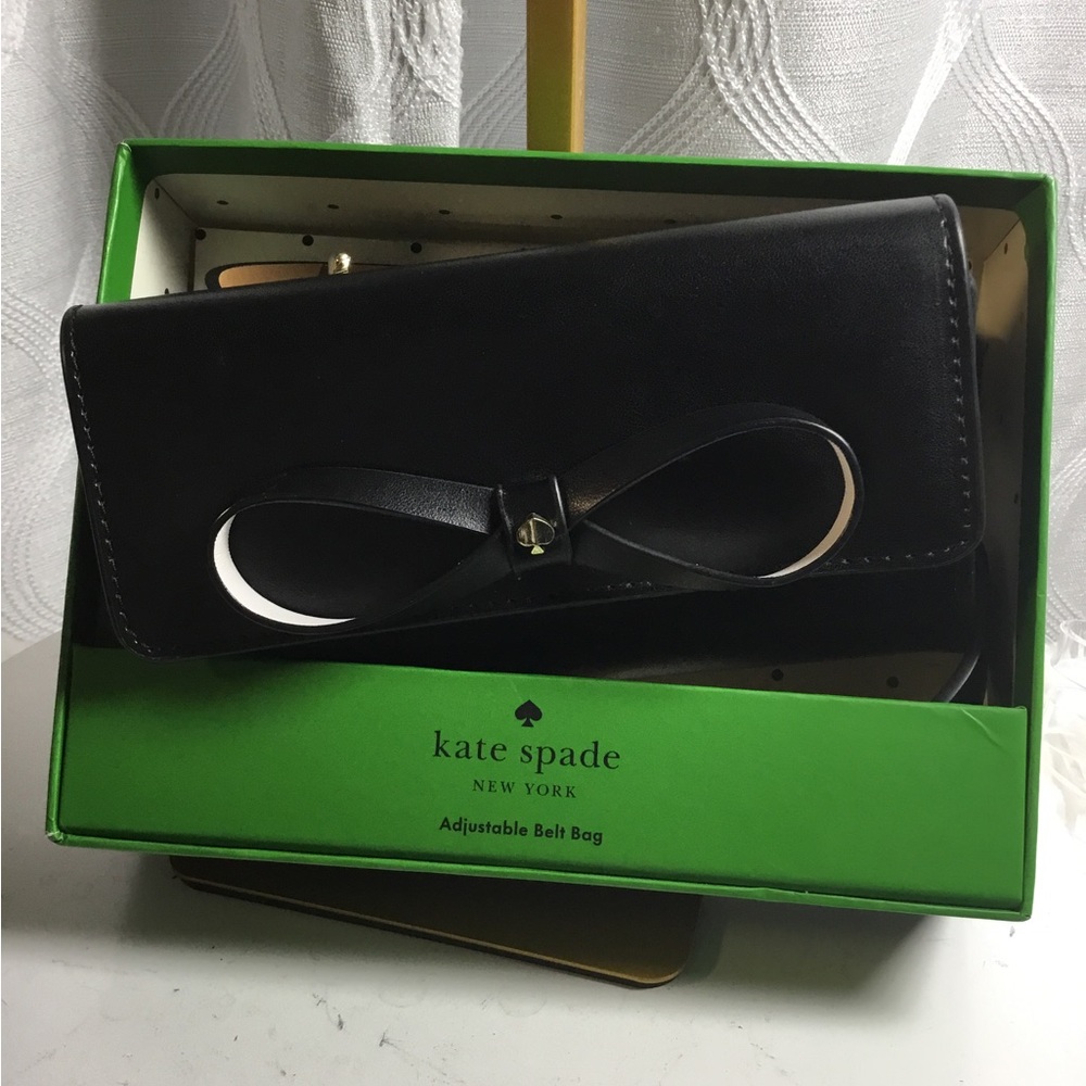 kate spade Black Leather Bow Belt Bag